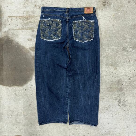 Vintage Y2K red monkey company 00s embroidered baggy pants - Picture 2 of 6